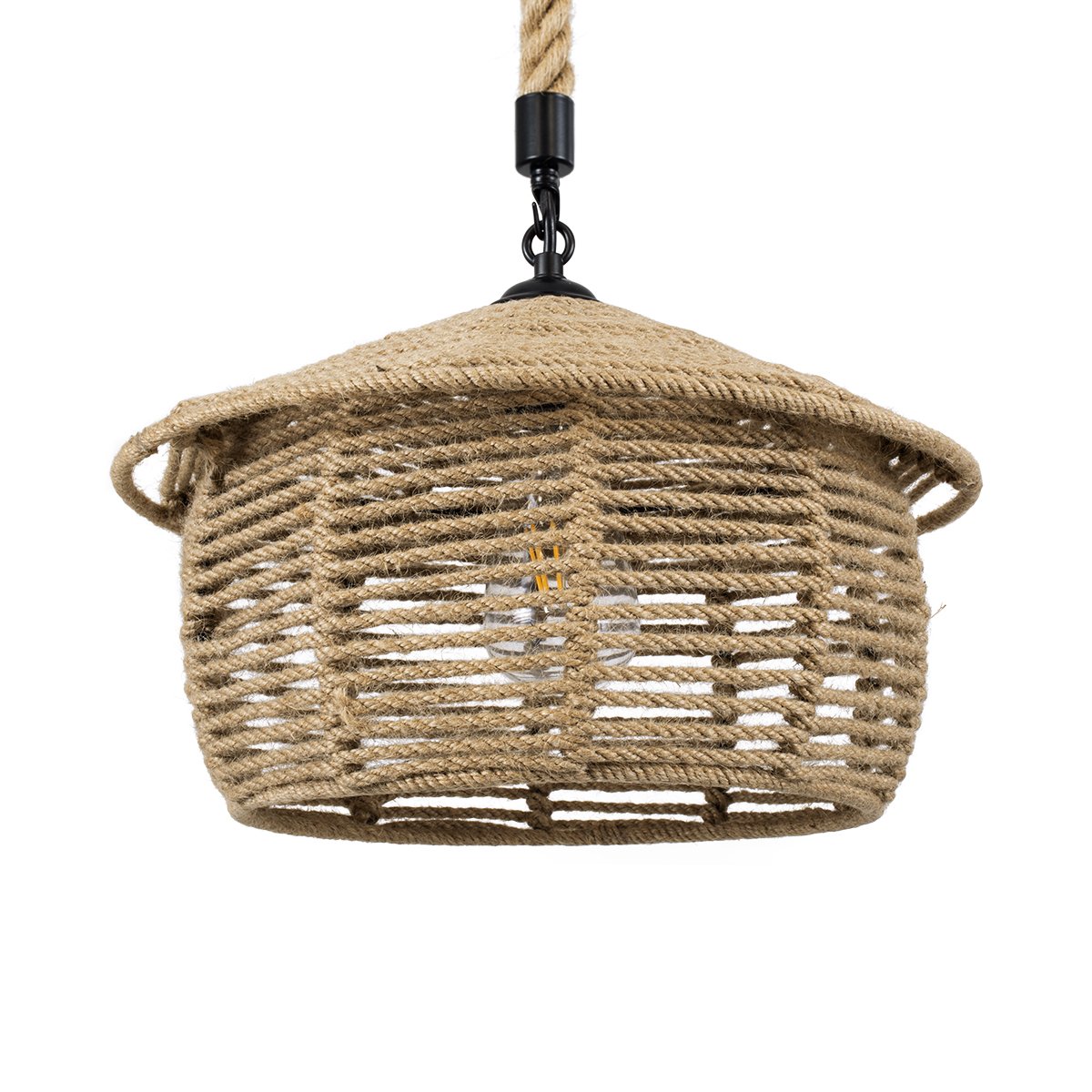 01607_0 GLOBOSTAR® SPIRIT 01607 Boho Κρεμαστό Φωτιστικό Οροφής με Ντουί 1 x E27 AC 220-240V IP20 - Μπεζ - Μ35 x Π35 x Y30cm - Image 1