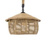 GLOBOSTAR® SPIRIT 01607 Boho Κρεμαστό Φωτιστικό Οροφής με Ντουί 1 x E27 AC 220-240V IP20 - Μπεζ - Μ35 x Π35 x Y30cm - Image 5