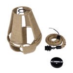 GLOBOSTAR® POLIA 01608 Boho Κρεμαστό Φωτιστικό Οροφής με Ντουί 1 x E27 AC 220-240V IP20 - Μπεζ - Μ30 x Π30 x Y42cm - Image 11