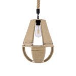 GLOBOSTAR® POLIA 01608 Boho Κρεμαστό Φωτιστικό Οροφής με Ντουί 1 x E27 AC 220-240V IP20 - Μπεζ - Μ30 x Π30 x Y42cm - Image 5