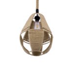 GLOBOSTAR® POLIA 01608 Boho Κρεμαστό Φωτιστικό Οροφής με Ντουί 1 x E27 AC 220-240V IP20 - Μπεζ - Μ30 x Π30 x Y42cm - Image 6