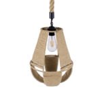 GLOBOSTAR® POLIA 01608 Boho Κρεμαστό Φωτιστικό Οροφής με Ντουί 1 x E27 AC 220-240V IP20 - Μπεζ - Μ30 x Π30 x Y42cm - Image 7