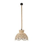 GLOBOSTAR® VENIER 01610 Boho Κρεμαστό Φωτιστικό Οροφής με Ντουί 1 x E27 AC 220-240V IP20 - Μπεζ - Μ35 x Π35 x Y26cm - Image 4