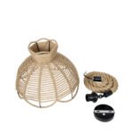 GLOBOSTAR® VENIER 01610 Boho Κρεμαστό Φωτιστικό Οροφής με Ντουί 1 x E27 AC 220-240V IP20 - Μπεζ - Μ35 x Π35 x Y26cm - Image 10