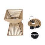 GLOBOSTAR® ROUGE 01611 Boho Κρεμαστό Φωτιστικό Οροφής με Ντουί 1 x E27 AC 220-240V IP20 - Μπεζ - Μ21 x Π21 x Y27cm - Image 11