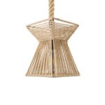 GLOBOSTAR® ROUGE 01611 Boho Κρεμαστό Φωτιστικό Οροφής με Ντουί 1 x E27 AC 220-240V IP20 - Μπεζ - Μ21 x Π21 x Y27cm - Image 5