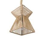 GLOBOSTAR® ROUGE 01611 Boho Κρεμαστό Φωτιστικό Οροφής με Ντουί 1 x E27 AC 220-240V IP20 - Μπεζ - Μ21 x Π21 x Y27cm - Image 6