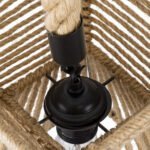 GLOBOSTAR® ROUGE 01611 Boho Κρεμαστό Φωτιστικό Οροφής με Ντουί 1 x E27 AC 220-240V IP20 - Μπεζ - Μ21 x Π21 x Y27cm - Image 9