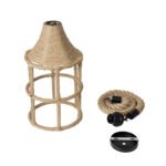 GLOBOSTAR® YUBA 01612 Boho Κρεμαστό Φωτιστικό Οροφής με Ντουί 1 x E27 AC 220-240V IP20 - Μπεζ - Μ22 x Π22 x Y40cm - Image 12