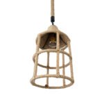 GLOBOSTAR® YUBA 01612 Boho Κρεμαστό Φωτιστικό Οροφής με Ντουί 1 x E27 AC 220-240V IP20 - Μπεζ - Μ22 x Π22 x Y40cm - Image 6