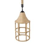 GLOBOSTAR® YUBA 01612 Boho Κρεμαστό Φωτιστικό Οροφής με Ντουί 1 x E27 AC 220-240V IP20 - Μπεζ - Μ22 x Π22 x Y40cm - Image 7