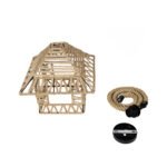 GLOBOSTAR® SPIKY 01613 Boho Κρεμαστό Φωτιστικό Οροφής με Ντουί 1 x E27 AC 220-240V IP20 - Μπεζ - Μ43 x Π43 x Y28cm - Image 12