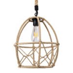 GLOBOSTAR® TELAN 01615 Vintage Κρεμαστό Φωτιστικό Οροφής με Ντουί 1 x E27 AC 220-240V IP20 - Μπεζ - Μ30 x Π30 x Υ38cm - Image 5