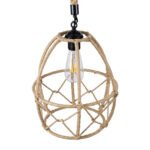 GLOBOSTAR® TELAN 01615 Vintage Κρεμαστό Φωτιστικό Οροφής με Ντουί 1 x E27 AC 220-240V IP20 - Μπεζ - Μ30 x Π30 x Υ38cm - Image 7