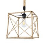 GLOBOSTAR® POLISHED 01616 Vintage Κρεμαστό Φωτιστικό Οροφής με Ντουί 1 x E27 AC 220-240V IP20 - Μαύρο & Μπεζ - Μ30 x Π30 x Υ30cm - Image 5