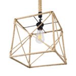 GLOBOSTAR® POLISHED 01616 Vintage Κρεμαστό Φωτιστικό Οροφής με Ντουί 1 x E27 AC 220-240V IP20 - Μαύρο & Μπεζ - Μ30 x Π30 x Υ30cm - Image 6