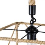 GLOBOSTAR® POLISHED 01616 Vintage Κρεμαστό Φωτιστικό Οροφής με Ντουί 1 x E27 AC 220-240V IP20 - Μαύρο & Μπεζ - Μ30 x Π30 x Υ30cm - Image 9