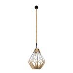 GLOBOSTAR® CONICAL 01617 Vintage Κρεμαστό Φωτιστικό Οροφής με Ντουί 1 x E27 AC 220-240V IP20 - Μαύρο & Μπεζ - Μ30 x Π30 x Υ40cm - Image 4