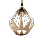 GLOBOSTAR® CONICAL 01617 Vintage Κρεμαστό Φωτιστικό Οροφής με Ντουί 1 x E27 AC 220-240V IP20 - Μαύρο & Μπεζ - Μ30 x Π30 x Υ40cm - Image 6