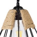 GLOBOSTAR® CONICAL 01617 Vintage Κρεμαστό Φωτιστικό Οροφής με Ντουί 1 x E27 AC 220-240V IP20 - Μαύρο & Μπεζ - Μ30 x Π30 x Υ40cm - Image 8