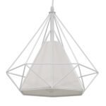 GLOBOSTAR® KAIRI 01619 Μοντέρνο Κρεμαστό Φωτιστικό Οροφής με Ντουί 1 x E27 AC 220-240V IP20 - Λευκό - Μ38 x Π38 x Υ39cm