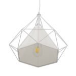 GLOBOSTAR® KAIRI 01619 Μοντέρνο Κρεμαστό Φωτιστικό Οροφής με Ντουί 1 x E27 AC 220-240V IP20 - Λευκό - Μ38 x Π38 x Υ39cm - Image 4