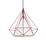 GLOBOSTAR® KAIRI 01620 Μοντέρνο Κρεμαστό Φωτιστικό Οροφής με Ντουί 1 x E27 AC 220-240V IP20 - Κόκκινο & Λευκό - Μ38 x Π38 x Υ39cm - Image 2