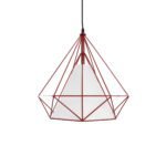 GLOBOSTAR® KAIRI 01620 Μοντέρνο Κρεμαστό Φωτιστικό Οροφής με Ντουί 1 x E27 AC 220-240V IP20 - Κόκκινο & Λευκό - Μ38 x Π38 x Υ39cm - Image 5