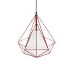 GLOBOSTAR® KAIRI 01620 Μοντέρνο Κρεμαστό Φωτιστικό Οροφής με Ντουί 1 x E27 AC 220-240V IP20 - Κόκκινο & Λευκό - Μ38 x Π38 x Υ39cm - Image 7