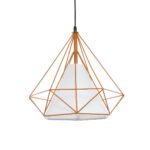 GLOBOSTAR® KAIRI 01621 Μοντέρνο Κρεμαστό Φωτιστικό Οροφής με Ντουί 1 x E27 AC 220-240V IP20 - Πορτοκαλί & Λευκό - Μ38 x Π38 x Y38cm - Image 2