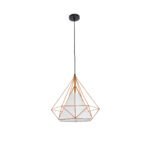 GLOBOSTAR® KAIRI 01621 Μοντέρνο Κρεμαστό Φωτιστικό Οροφής με Ντουί 1 x E27 AC 220-240V IP20 - Πορτοκαλί & Λευκό - Μ38 x Π38 x Y38cm - Image 4