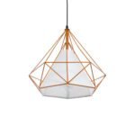 GLOBOSTAR® KAIRI 01621 Μοντέρνο Κρεμαστό Φωτιστικό Οροφής με Ντουί 1 x E27 AC 220-240V IP20 - Πορτοκαλί & Λευκό - Μ38 x Π38 x Y38cm - Image 6