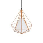 GLOBOSTAR® KAIRI 01621 Μοντέρνο Κρεμαστό Φωτιστικό Οροφής με Ντουί 1 x E27 AC 220-240V IP20 - Πορτοκαλί & Λευκό - Μ38 x Π38 x Y38cm - Image 7