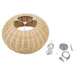 GLOBOSTAR® DE LA MER 01624 Boho Κρεμαστό Φωτιστικό Οροφής με Ντουί 3 x E27 AC 220-240V IP20 - Μπεζ - Μ45 x Π45 x Υ24cm - Image 9