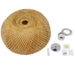 GLOBOSTAR® SAN TROPEZ 01626 Boho Κρεμαστό Φωτιστικό Οροφής με Ντουί 1 x E27 AC 220-240V IP20 - Μπεζ - Μ38 x Π38 x Υ22cm - Image 9