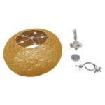 GLOBOSTAR® FIJI INCASS 01628 Vintage Κρεμαστό Φωτιστικό Οροφής με Ντουί 5 x E27 AC 220-240V IP20 - Μπεζ - Μ60 x Π60 x Υ29cm - Image 9