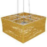 GLOBOSTAR® INCASS 01629 Vintage Κρεμαστό Φωτιστικό Οροφής με Ντουί 5 x E27 AC 220-240V IP20 - Μπεζ - Μ40 x Π40 x Υ22.5cm - Image 5