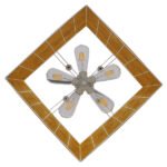 GLOBOSTAR® INCASS 01629 Vintage Κρεμαστό Φωτιστικό Οροφής με Ντουί 5 x E27 AC 220-240V IP20 - Μπεζ - Μ40 x Π40 x Υ22.5cm - Image 8