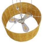 GLOBOSTAR® INCASS 01630 Vintage Κρεμαστό Φωτιστικό Οροφής με Ντουί 3 x E27 AC 220-240V IP20 - Μπεζ - Μ40 x Π40 x Υ22cm - Image 7