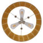 GLOBOSTAR® INCASS 01630 Vintage Κρεμαστό Φωτιστικό Οροφής με Ντουί 3 x E27 AC 220-240V IP20 - Μπεζ - Μ40 x Π40 x Υ22cm - Image 8