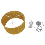 GLOBOSTAR® INCASS 01630 Vintage Κρεμαστό Φωτιστικό Οροφής με Ντουί 3 x E27 AC 220-240V IP20 - Μπεζ - Μ40 x Π40 x Υ22cm - Image 9