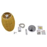 GLOBOSTAR® INCASS 01631 Vintage Κρεμαστό Φωτιστικό Οροφής με Ντουί 1 x E27 AC 220-240V IP20 - Μπεζ - Μ15 x Π15 x Υ25cm - Image 7