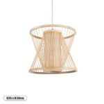 GLOBOSTAR® HIBISCUS 01632 Boho Κρεμαστό Φωτιστικό Οροφής με Ντουί 1 x E27 AC 220-240V IP20 - Μπεζ - Μ35 x Π35 x Y30cm