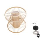 GLOBOSTAR® HIBISCUS 01632 Boho Κρεμαστό Φωτιστικό Οροφής με Ντουί 1 x E27 AC 220-240V IP20 - Μπεζ - Μ35 x Π35 x Y30cm - Image 11