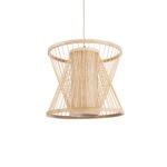 GLOBOSTAR® HIBISCUS 01632 Boho Κρεμαστό Φωτιστικό Οροφής με Ντουί 1 x E27 AC 220-240V IP20 - Μπεζ - Μ35 x Π35 x Y30cm - Image 2