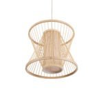 GLOBOSTAR® HIBISCUS 01632 Boho Κρεμαστό Φωτιστικό Οροφής με Ντουί 1 x E27 AC 220-240V IP20 - Μπεζ - Μ35 x Π35 x Y30cm - Image 7