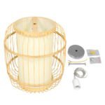 GLOBOSTAR® HIBISCUS 01633 Boho Κρεμαστό Φωτιστικό Οροφής με Ντουί 1 x E27 AC 220-240V IP20 - Μπεζ - Μ26 x Π26 x Y32cm - Image 7