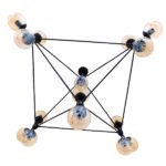 GLOBOSTAR® SENTINEL 01637 Μοντέρνο Φωτιστικό Οροφής με Ντουί 15 x E27 AC 220-240V IP20 - Μαύρο & Μελί - Μ150 x Π150 x Υ115cm - Image 5