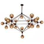 GLOBOSTAR® SENTINEL 01638 Μοντέρνο Φωτιστικό Οροφής με Ντουί 21 x E27 AC 220-240V IP20 - Μαύρο & Μελί - Μ170 x Π170 x Υ136cm - Image 2