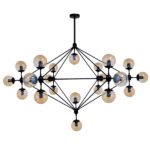 GLOBOSTAR® SENTINEL 01638 Μοντέρνο Φωτιστικό Οροφής με Ντουί 21 x E27 AC 220-240V IP20 - Μαύρο & Μελί - Μ170 x Π170 x Υ136cm - Image 3